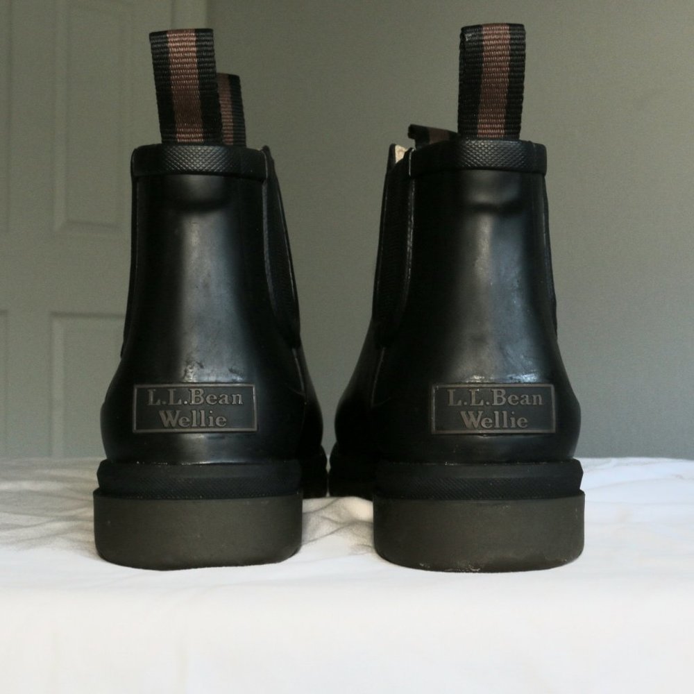 L.L Bean Women's Rugged Wellie Chelsea Boot in Black/Dark Gum